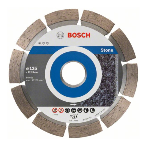 Bosch Diamanttrennscheibe Standard for Stone 125 x 22,23 x 1,6 x 10 mm