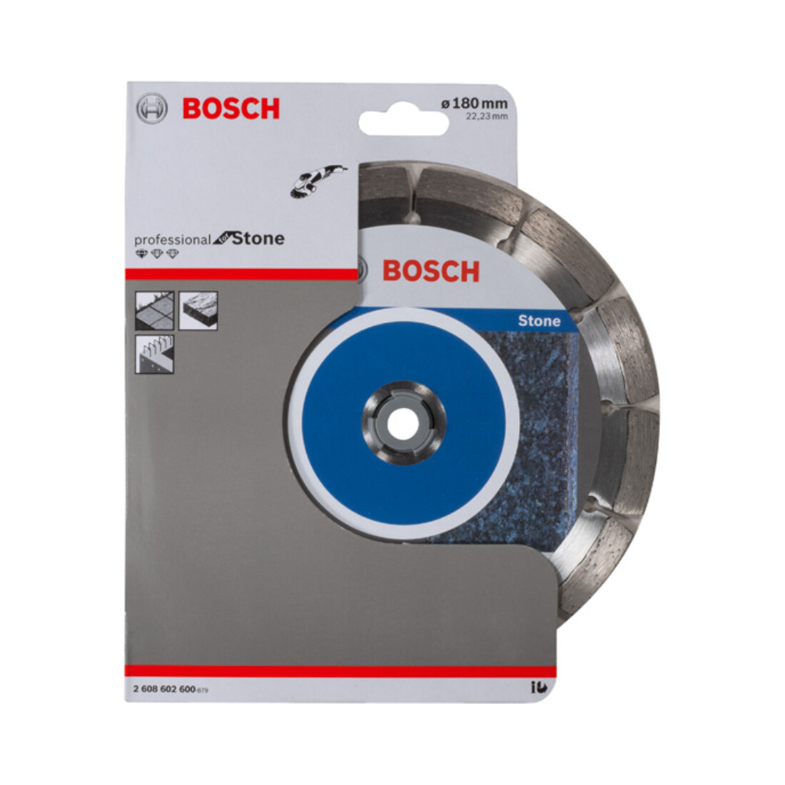 Bosch Diamanttrennscheibe Standard for Stone, 180 x 22,23 x 2 x 10 mm