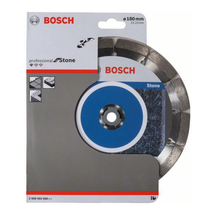 Bosch Diamanttrennscheibe Standard for Stone, 180 x 22,23 x 2 x 10 mm