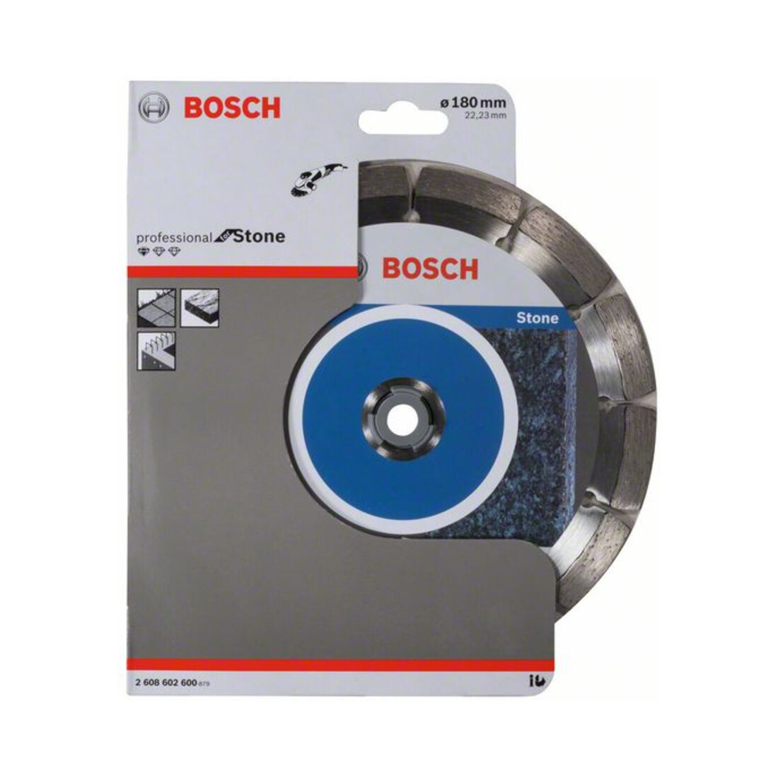 Bosch Diamanttrennscheibe Standard for Stone, 180 x 22,23 x 2 x 10 mm