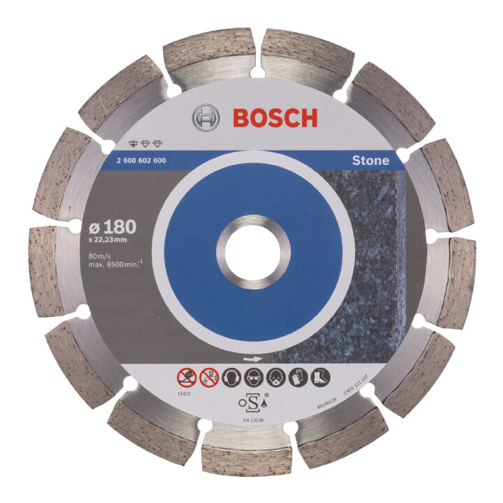 Bosch Diamanttrennscheibe Standard for Stone, 180 x 22,23 x 2 x 10 mm