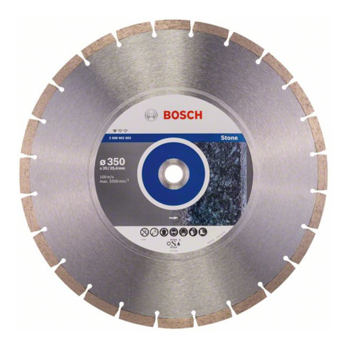 Bosch Diamanttrennscheibe Standard for Stone 350 x 20,00/25,40 x 3,1 x 10 mm