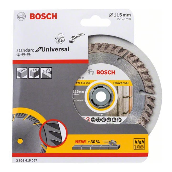 Bosch Diamanttrennscheibe Standard for Universal, 115 x 22,23 x 2 x 10 mm