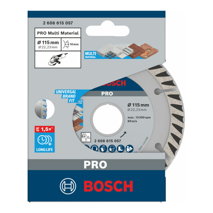 Bosch Diamanttrennscheibe Standard for Universal, 115 x 22,23 x 2 x 10 mm