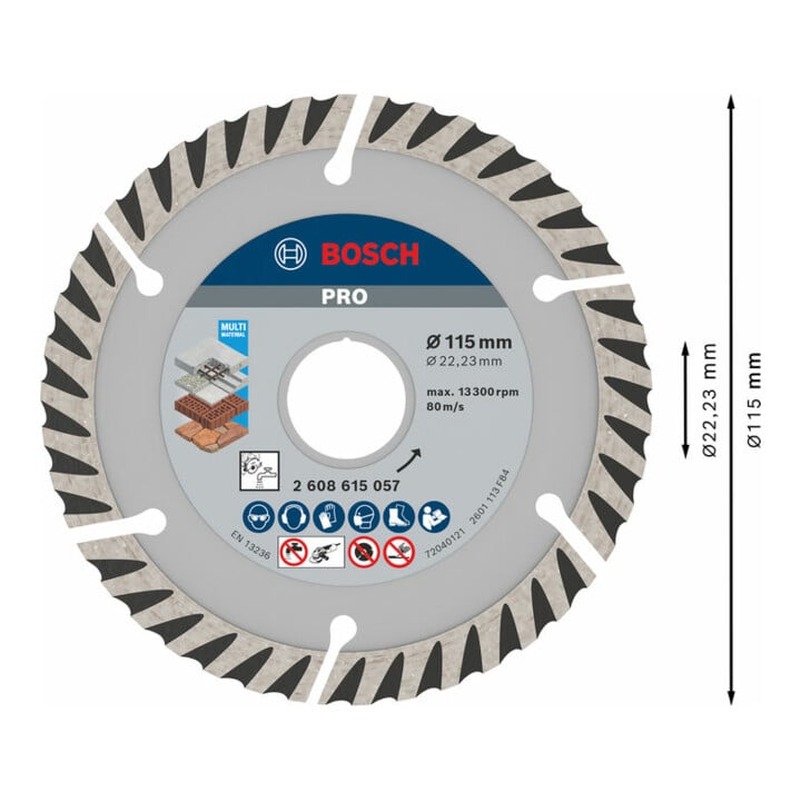 Bosch Diamanttrennscheibe Standard for Universal, 115 x 22,23 x 2 x 10 mm