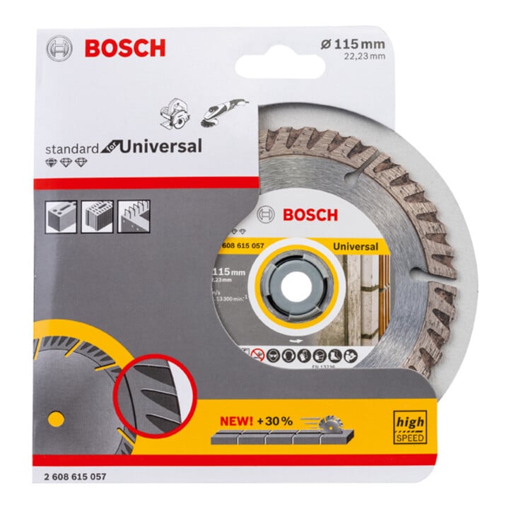 Bosch Diamanttrennscheibe Standard for Universal, 115 x 22,23 x 2 x 10 mm