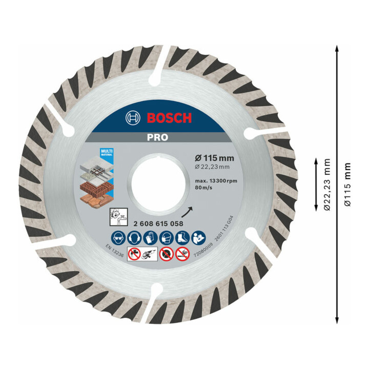 Bosch Diamanttrennscheibe Standard for Universal, 115 x 22,23 x 2 x 10 mm