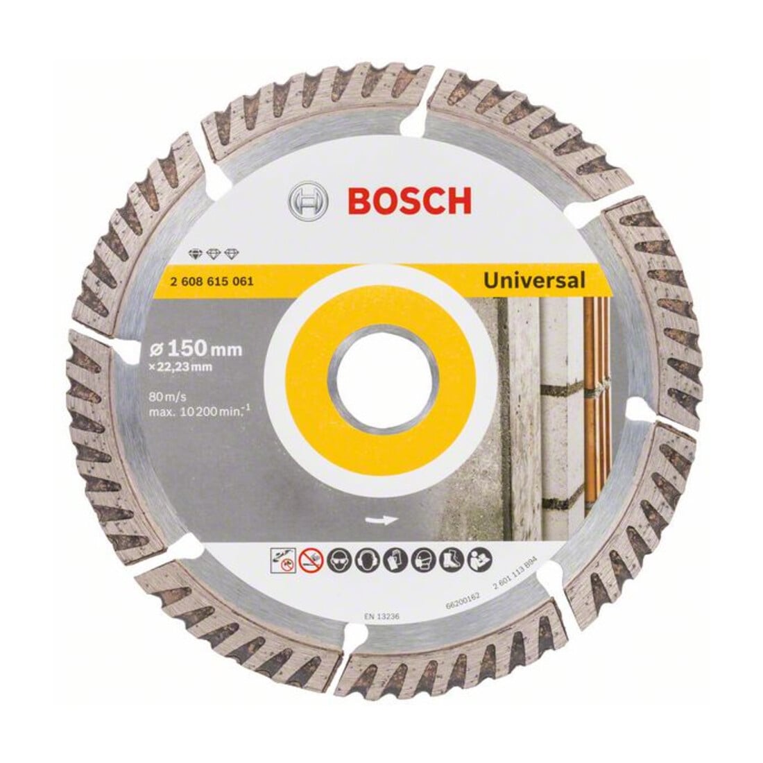 Bosch Diamanttrennscheibe Standard for Universal, 150 x 22,23 x 2,4 x 10 mm