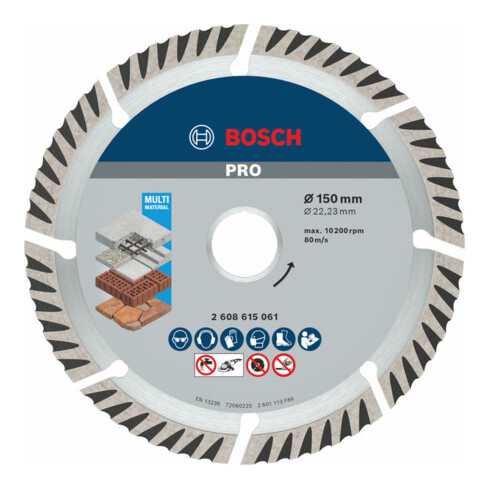 Bosch Diamanttrennscheibe Standard for Universal, 150 x 22,23 x 2,4 x 10 mm