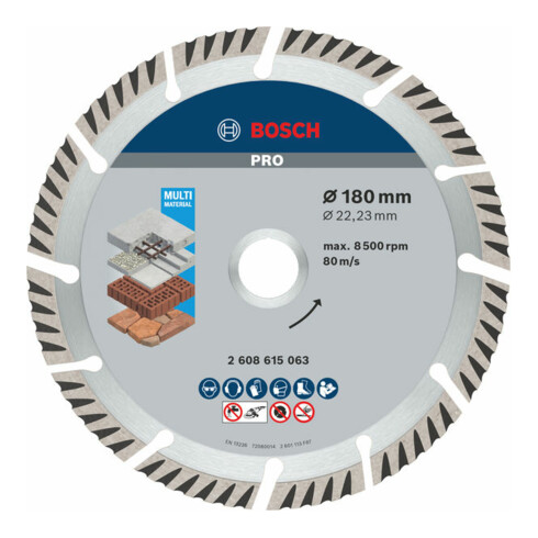 Bosch Diamanttrennscheibe Standard for Universal, 180 x 22,23 x 2,4 x 10 mm