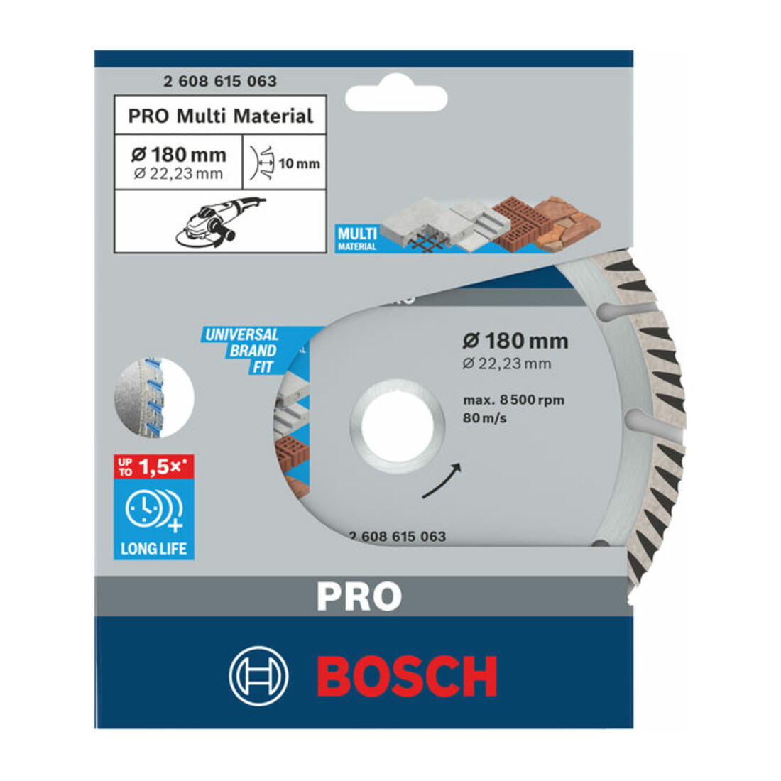 Bosch Diamanttrennscheibe Standard for Universal, 180 x 22,23 x 2,4 x 10 mm