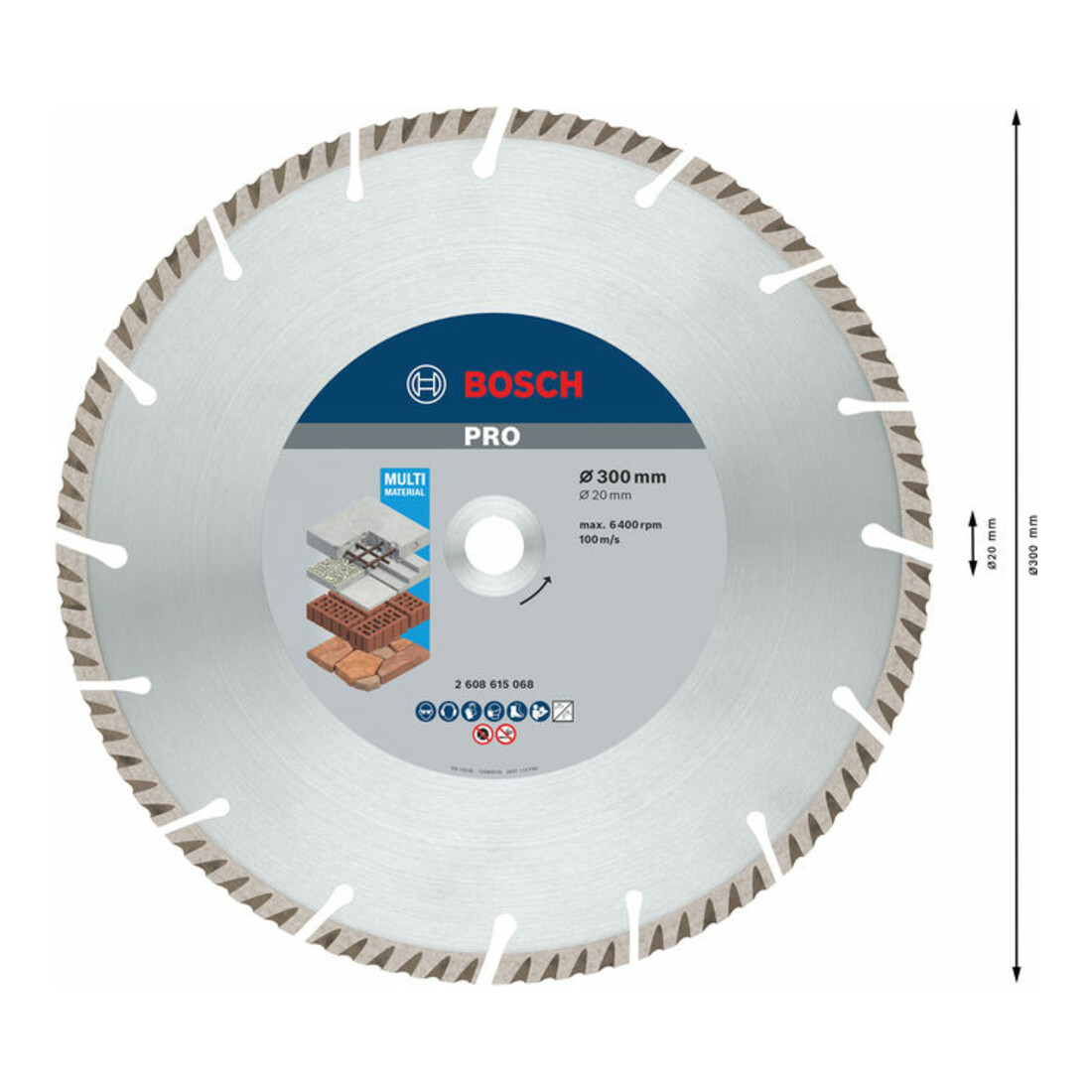 Bosch Diamanttrennscheibe Standard for Universal 300 x 20 x 3,3 x 10 mm