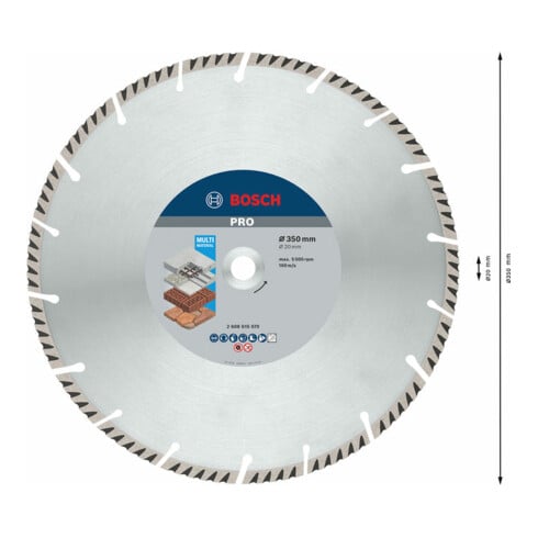Bosch Diamanttrennscheibe Standard for Universal 350 x 20 x 3,3 x 10 mm