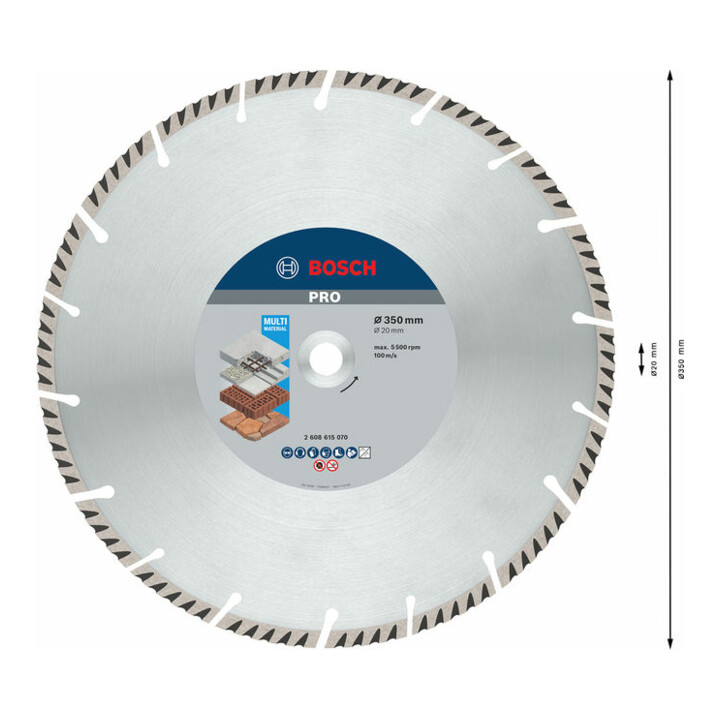 Bosch Diamanttrennscheibe Standard for Universal 350 x 20 x 3,3 x 10 mm