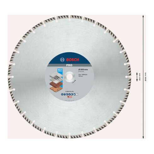 Bosch Diamanttrennscheibe Standard for Universal 400 x 20 x 3,2 x 10 mm