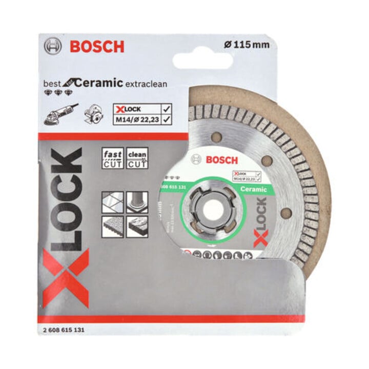 Bosch Diamanttrennscheibe X-LOCK Best for Ceramic Extra Clean Turbo 115 x 1,4 x 7 mm