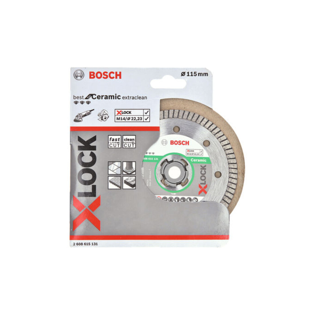 Bosch Diamanttrennscheibe X-LOCK Best for Ceramic Extra Clean Turbo
