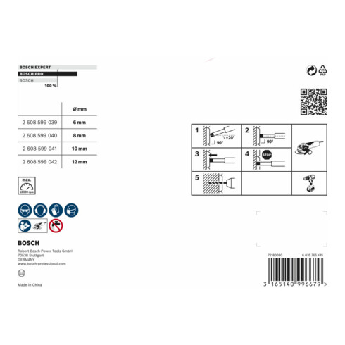 Bosch Diamanttrockenbohrer-Set Dry Speed, 4-teilig, 6 - 12 mm