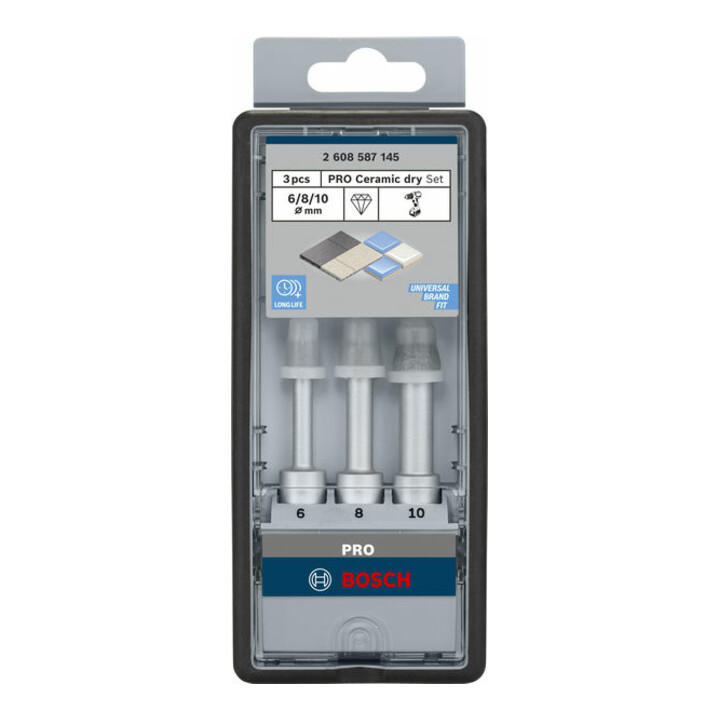 Bosch Diamanttrockenbohrer-Set Robust Line Easy Dry Best for Ceramic 3-teilig 6-10mm