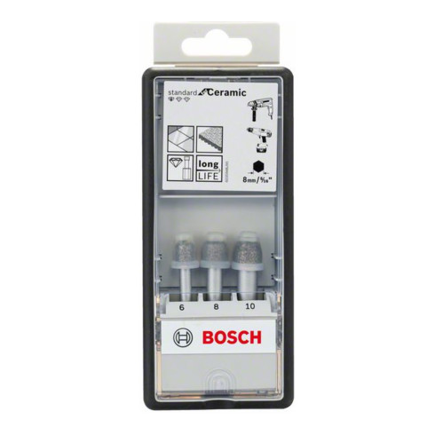 Bosch Diamanttrockenbohrer-Set Robust Line Standard for Ceramic 3-teilig 6 - 10 mm