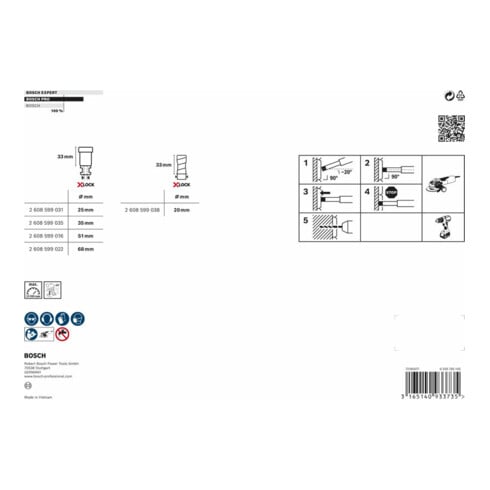 Bosch Diamanttrockenbohrer-Set X-LOCK Best for Ceramic Dry Speed 20 - 68 mm 5-teilig