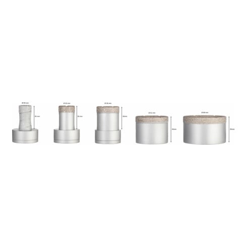 Bosch Diamanttrockenbohrer-Set X-LOCK Best for Ceramic Dry Speed 20 - 68 mm 5-teilig