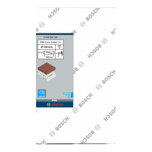 Bosch Diamanttrockenbohrkrone G 1/2", Best for Universal 102 mm 150 mm 5, 7 mm