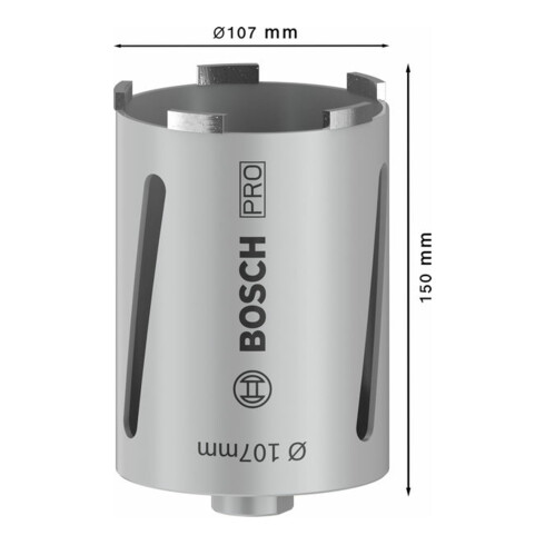 Bosch Diamanttrockenbohrkrone G 1/2", Best for Universal 107 mm 150 mm 6, 7 mm