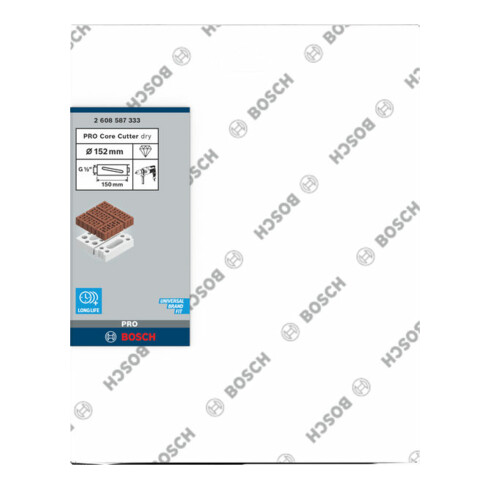 Bosch Diamanttrockenbohrkrone G 1/2", Best for Universal 152 mm 150 mm 7, 7 mm