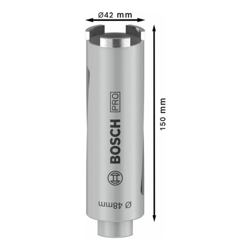 Bosch Diamanttrockenbohrkrone G 1/2", Best for Universal 48 mm 150 mm 3, 7 mm