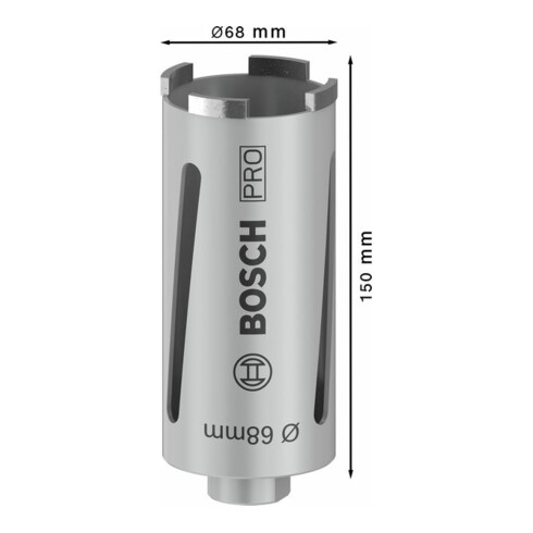 Bosch Diamanttrockenbohrkrone G 1/2", Best for Universal 68 mm 150 mm 4, 7 mm