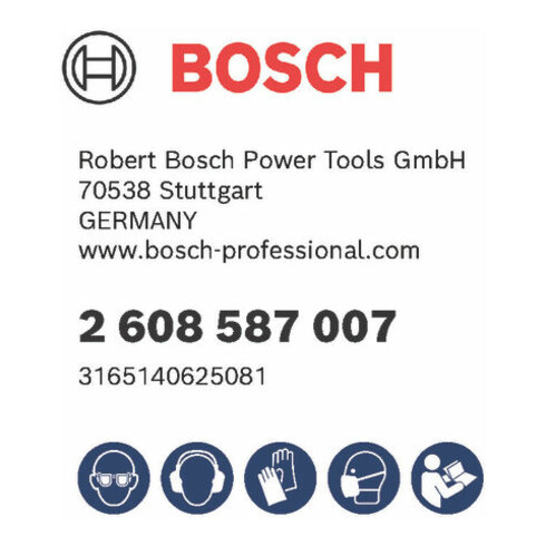Bosch Diamanttrockenbohrkronen-Set G 1/2", 5-teilig 38/52/65/117/127 mm 150 mm 7 mm