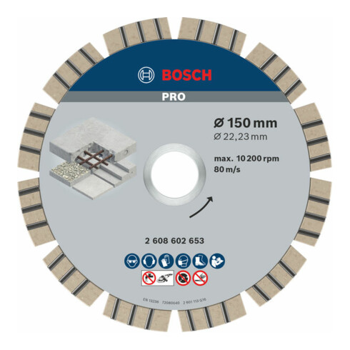 Bosch diamantzaagblad Best for Concrete 150 x 22,23 x 2,4 x 12 mm