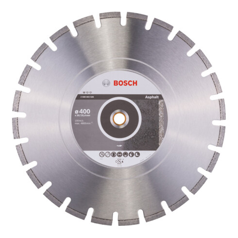 Bosch diamantzaagblad Standard for Asphalt 400 x 20,00/25,40 x 3,6 x 8 mm