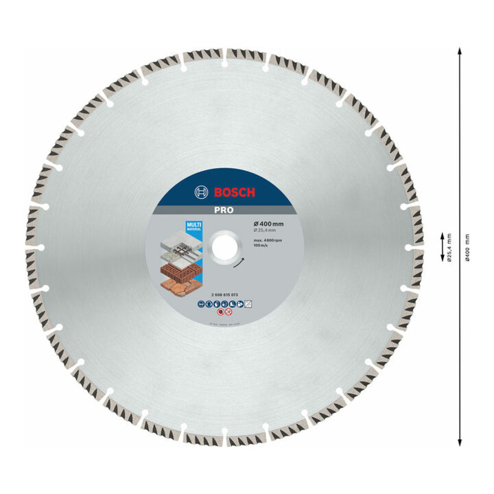 Bosch diamantzaagblad Standard for Universal 400 x 25,4 x 3,2 x 10 mm