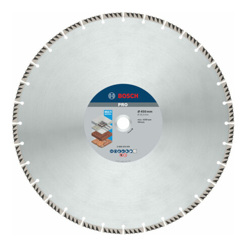 Bosch diamantzaagblad Standard for Universal 450 x 25,4 x 3,6 x 10 mm