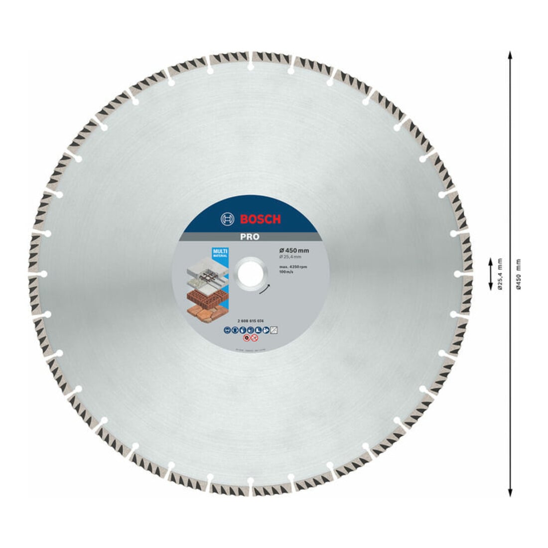 Bosch diamantzaagblad Standard for Universal 450 x 25,4 x 3,6 x 10 mm