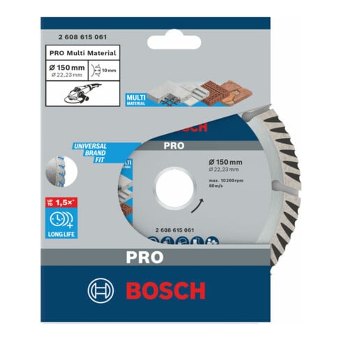 Bosch diamantzaagblad Standard voor Universal, 150 x 22,23 x 2,4 x 10 mm