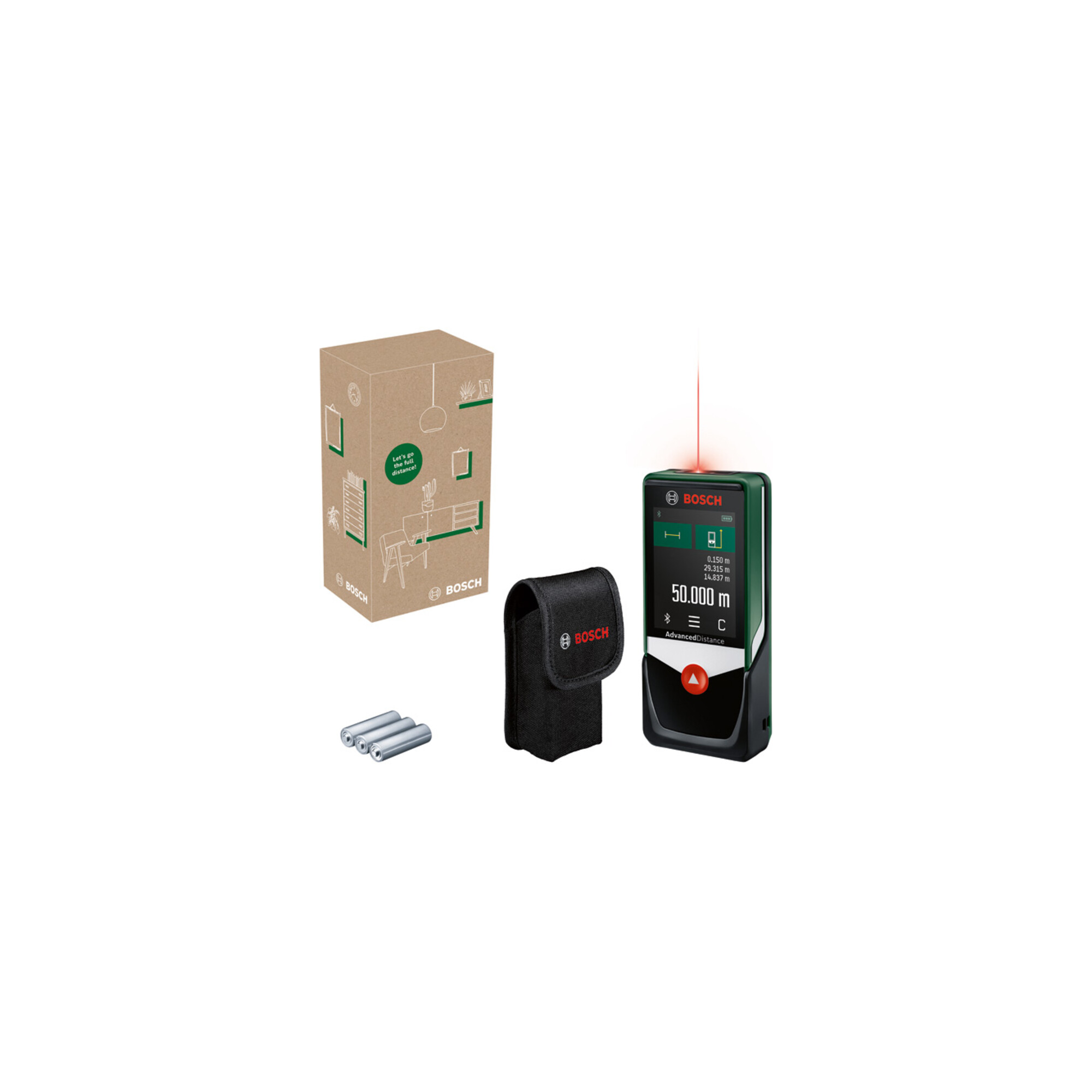 BOSCH Digitaler Laser-Entfernungsmesser AdvancedDistance 50C, eCommerce-Karton