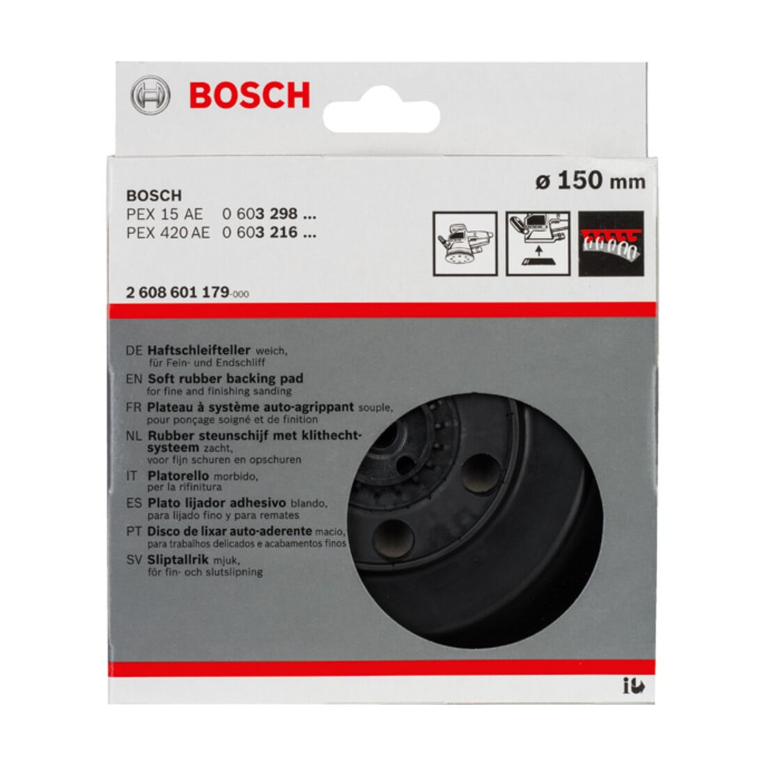 Bosch Disco abrasivo morbido 150mm per PEX 15 e PEX 420 AE