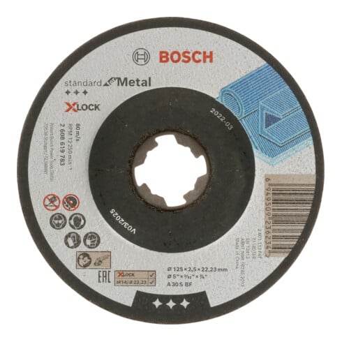Bosch Disco da taglio a gomito Standard for Metal X-Lock, Ø 125 mm