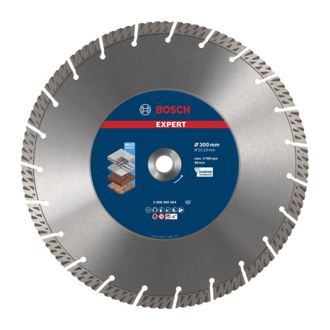 Bosch Disco da taglio diamantati EXPERT MultiMaterial 300x22,23x2,8x15mm, per smerigliatrici angolari grandi con dado di serraggio