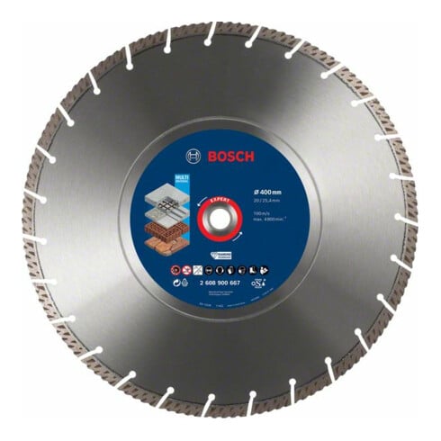 Bosch Disco da taglio diamantati EXPERT MultiMaterial 400x20/25,40x3,3x12mm, per seghe da banco