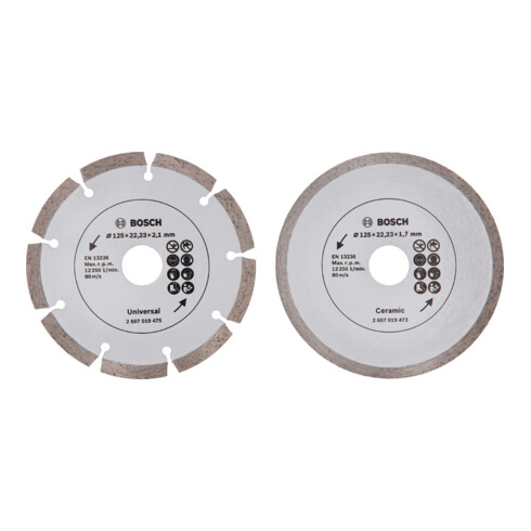 Bosch Disco da taglio diamantato per piastrelle e materiali da costruzione, Ø125mm