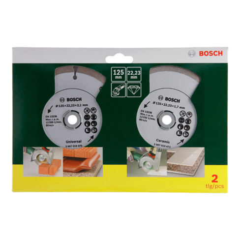 Bosch Disco da taglio diamantato per piastrelle e materiali da costruzione, Ø125mm