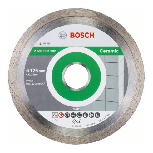 Bosch Disco da taglio diamantato Standard for Ceramic, 125x22,23x1,6x7mm