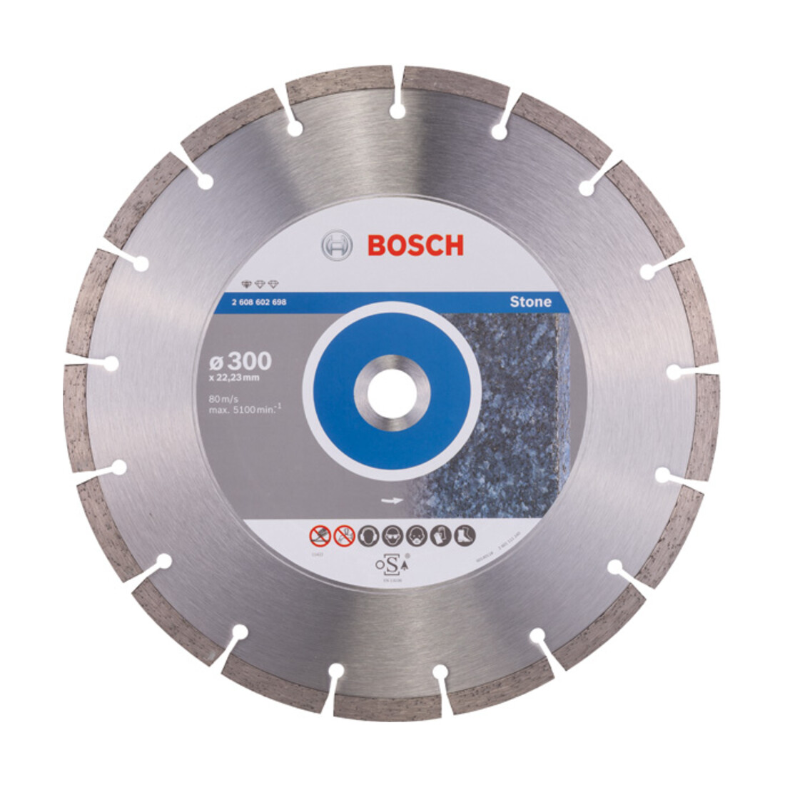Bosch Disco da taglio diamantato Standard for Stone 300x22,23x3,1x10mm