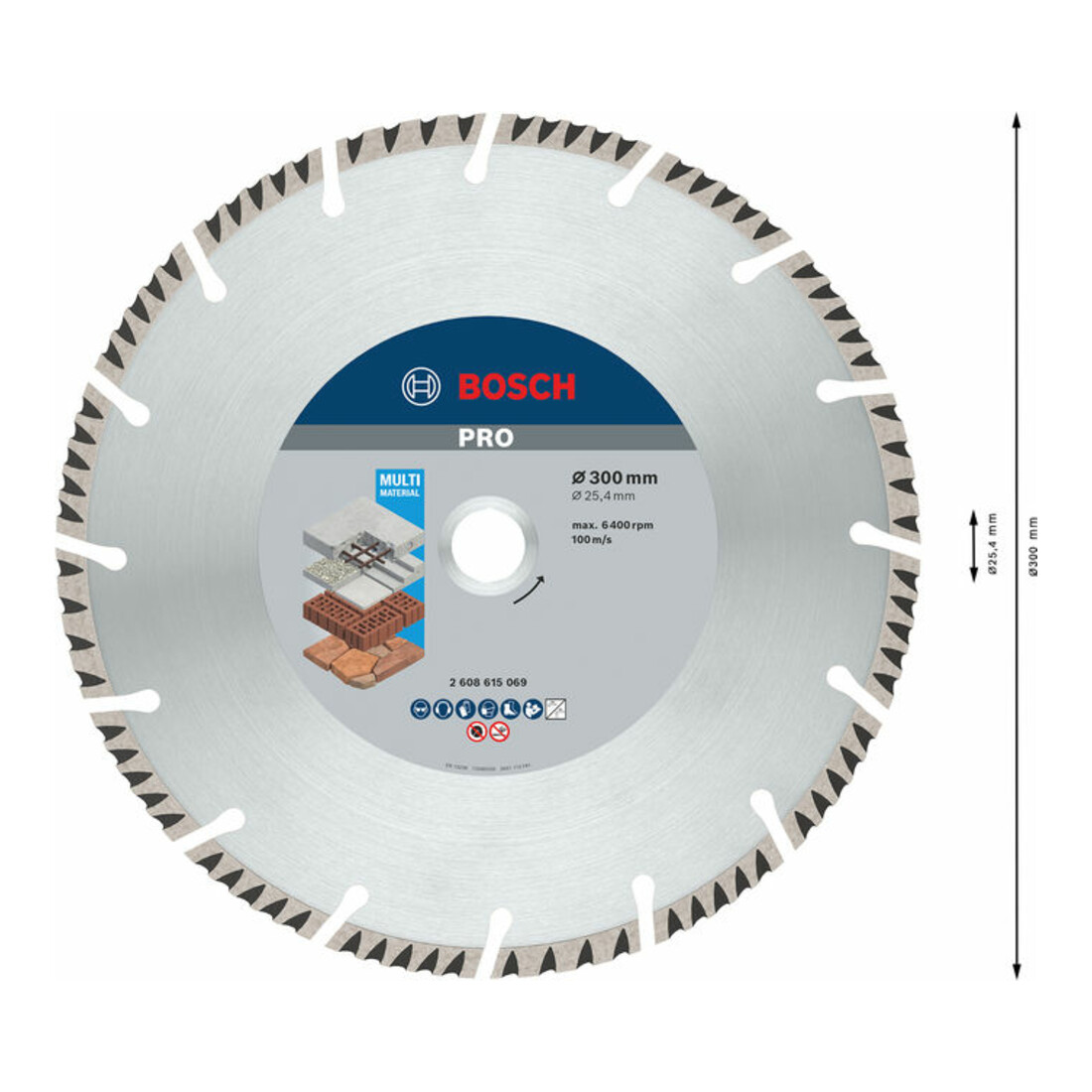 Bosch Disco da taglio diamantato Standard for Universal 300x25,4x3,3x10mm
