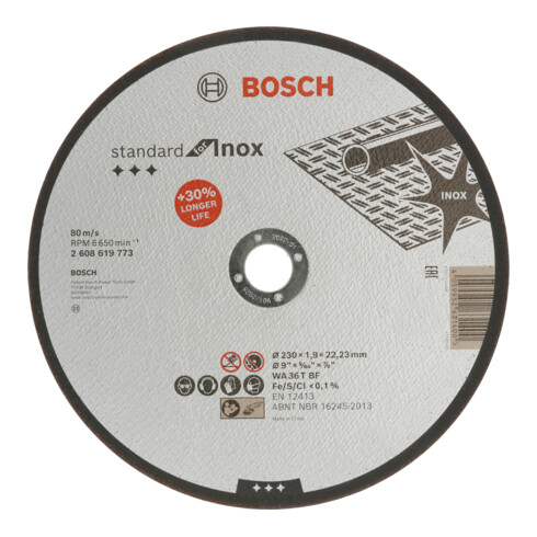 Bosch Disco da taglio Standard for Inox, Ø 230 mm