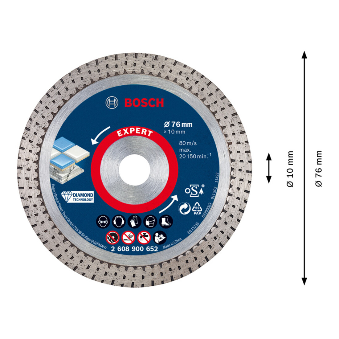 Bosch Disco da taglio diamantato EXPERT HardCeramic